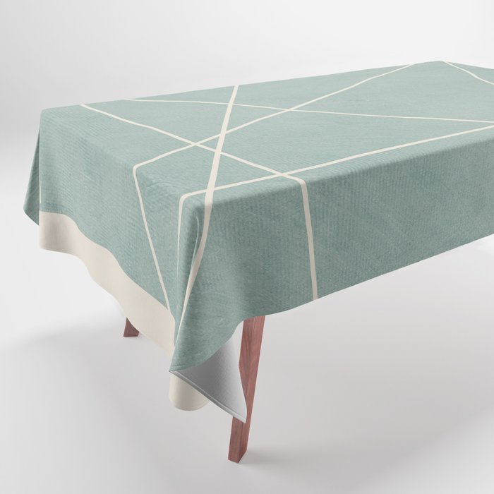 Light Green Line Art Minimalist Lines Simple Art Tablecloth Gallery Image 1