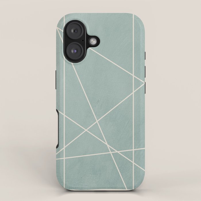 Light Green Line Art Minimalist Lines Simple Art iPhone Case Gallery Image 1