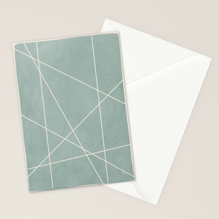 Light Green Line Art Minimalist Lines Simple Art Stationery Card Gallery Image 2