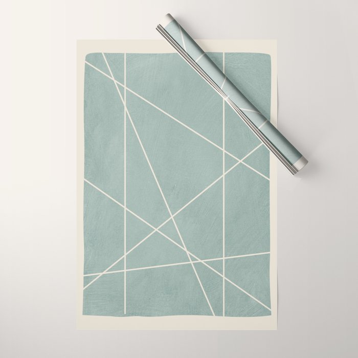 Light Green Line Art Minimalist Lines Simple Art Wrapping Paper Gallery Image 1