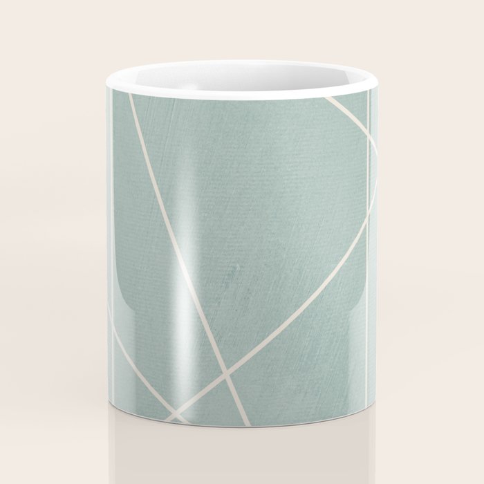 Light Green Line Art Minimalist Lines Simple Art Coffee Mug Gallery Image 4