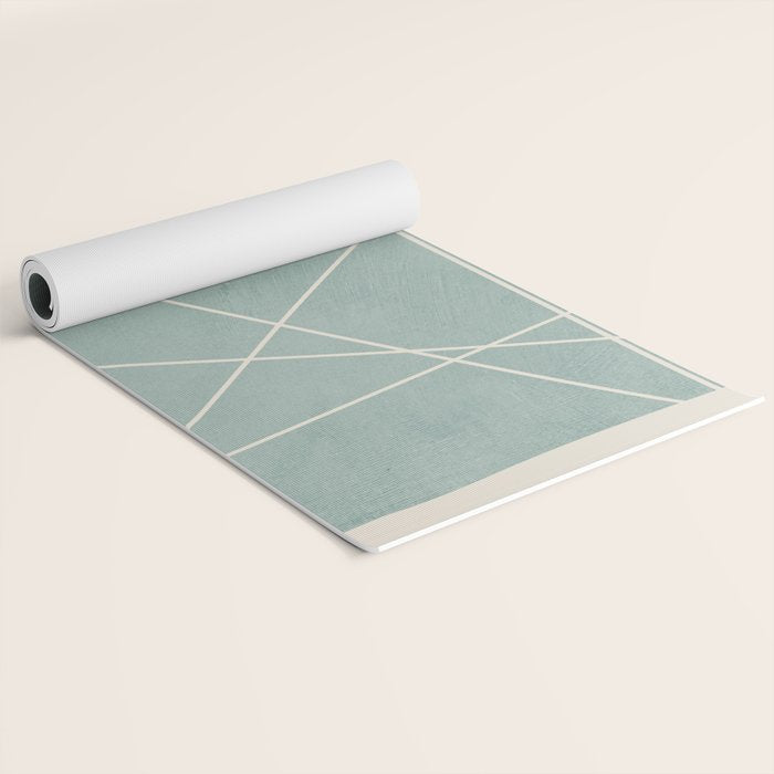 Light Green Line Art Minimalist Lines Simple Art Yoga Mat Gallery Image 2