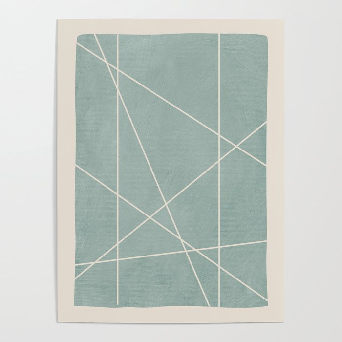Light Green Line Art Minimalist Lines Simple Art Poster Gallery Image 1