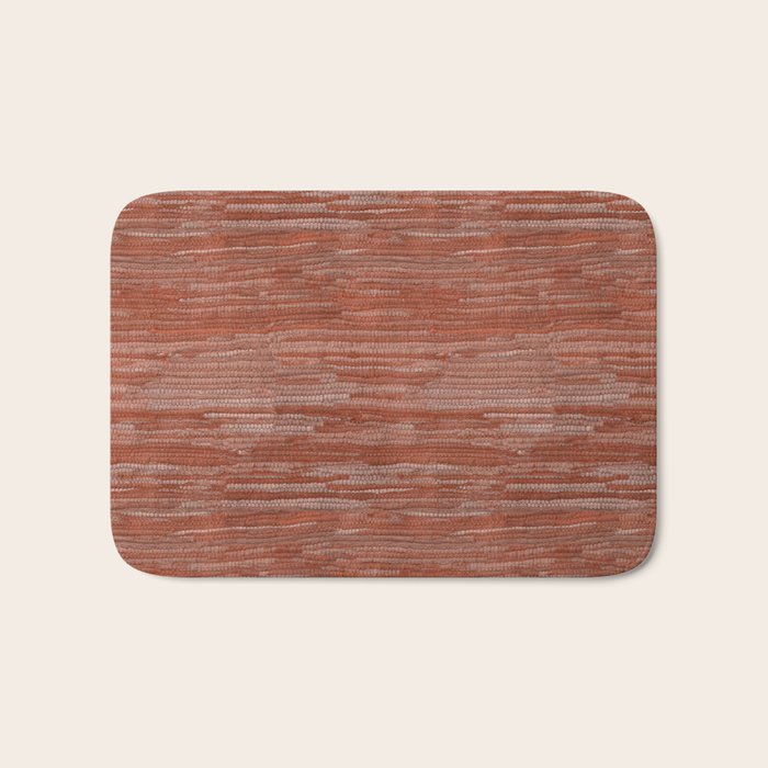 Old Market Textile in Faded Terracotta Bath Mat Gallery Image 1