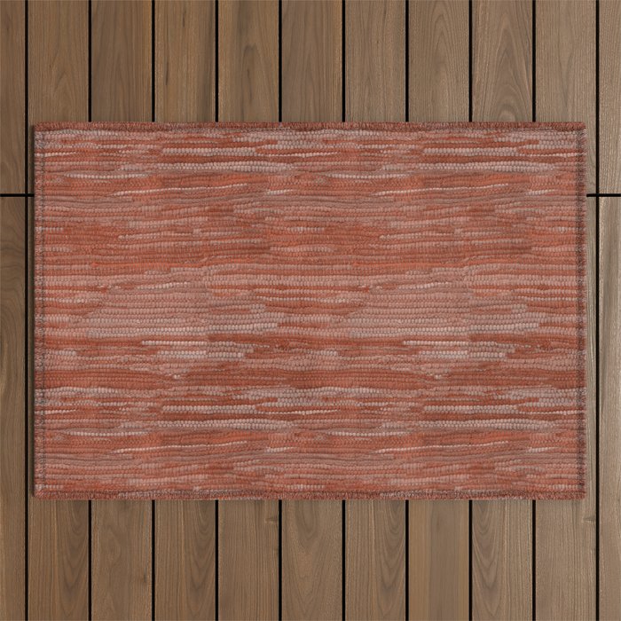 Old Market Textile in Faded Terracotta Outdoor Rug Gallery Image 1