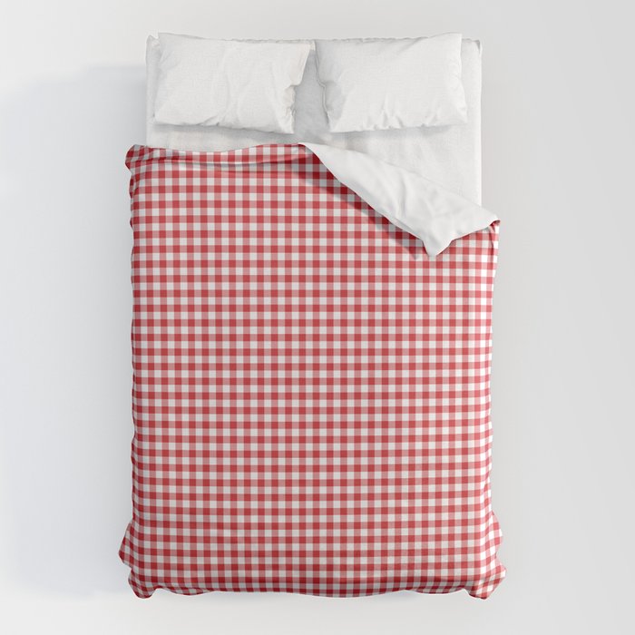 Red Scarlet Flame Gingham Check Duvet Cover Gallery Image 6