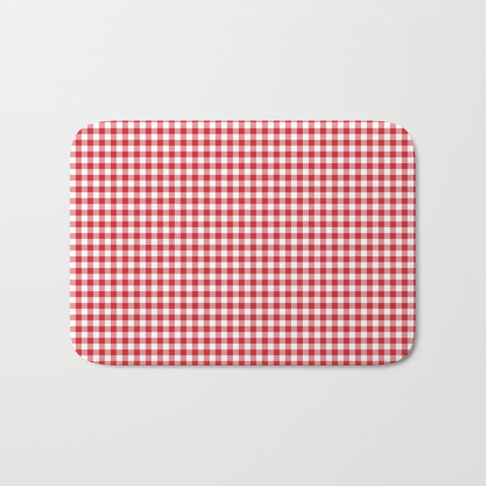 Red Scarlet Flame Gingham Check Bath Mat Gallery Image 1