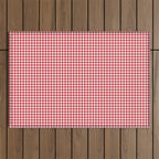 Red Scarlet Flame Gingham Check Outdoor Rug Gallery Image 1