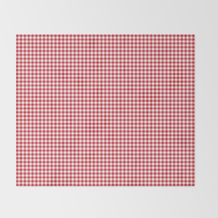 Red Scarlet Flame Gingham Check Throw Blanket Gallery Image 2