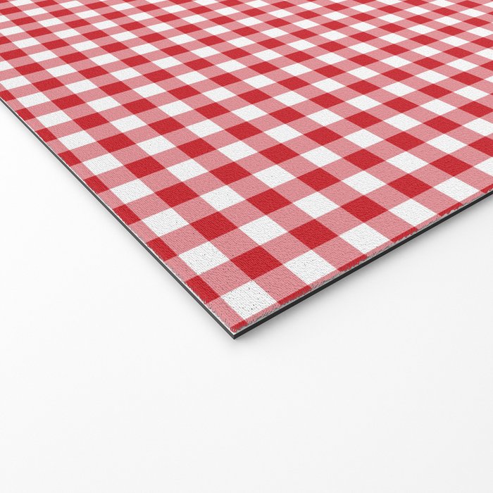 Red Scarlet Flame Gingham Check Welcome Mat Gallery Image 2