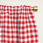 Red Scarlet Flame Gingham Check Window Curtain Gallery Image 2