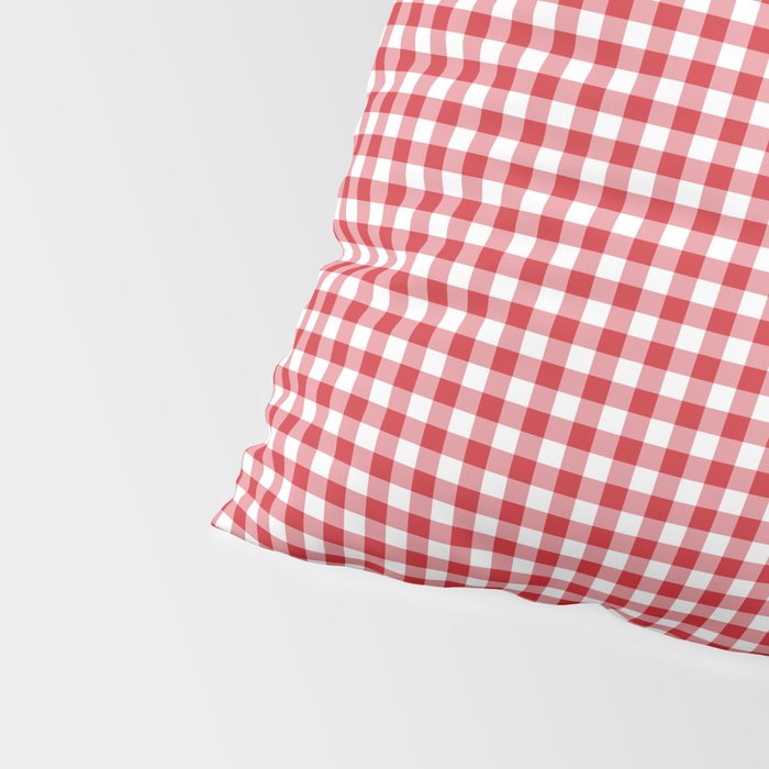 Red Scarlet Flame Gingham Check Pillow Sham Gallery Image 4