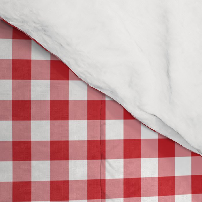 Red Scarlet Flame Gingham Check Comforter Gallery Image 4