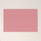 Red Scarlet Flame Gingham Check Welcome Mat Gallery Image 1