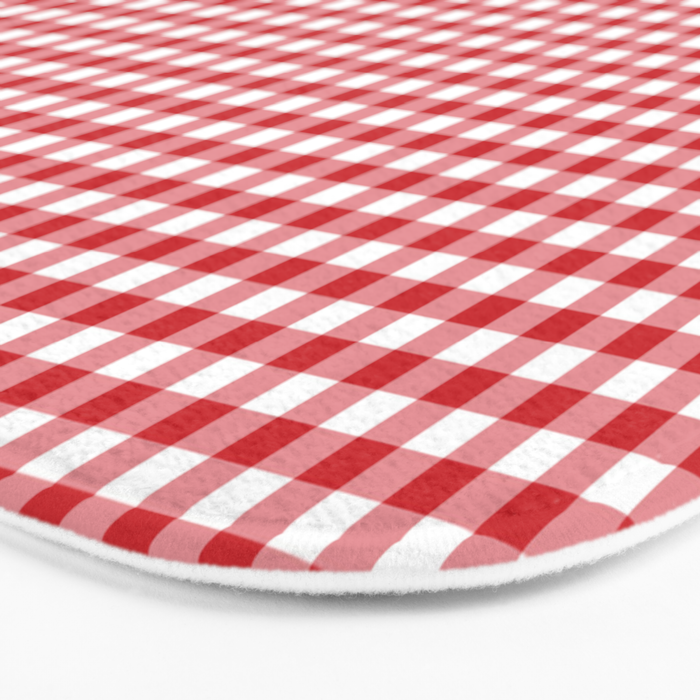 Red Scarlet Flame Gingham Check Bath Mat Gallery Image 3