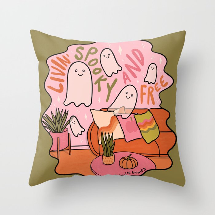 Livin' Spooky and Free Throw Pillow Gallery Image 1