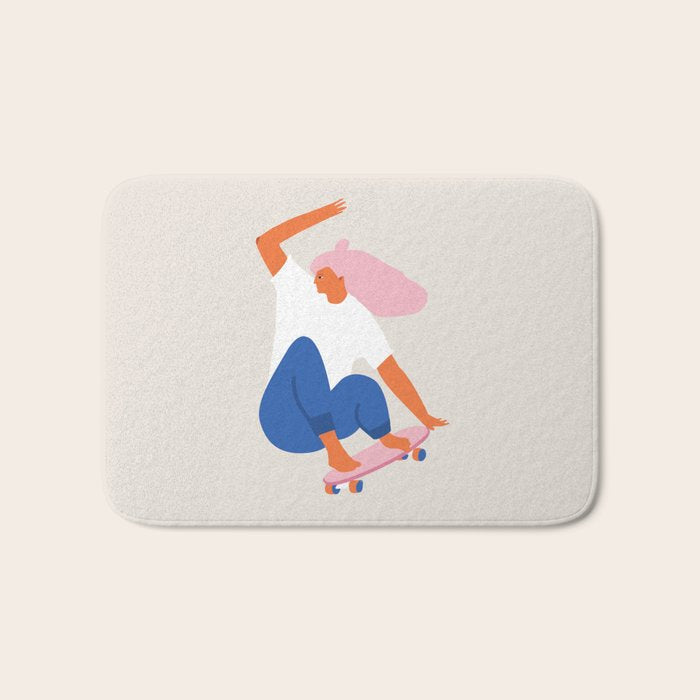 Skateboard girl Bath Mat Gallery Image 1
