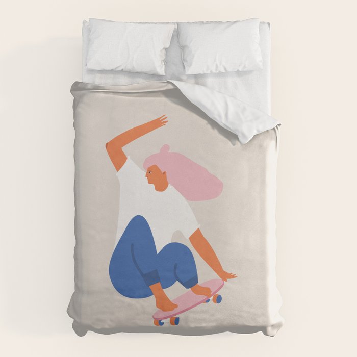 Skateboard girl Duvet Cover Gallery Image 6