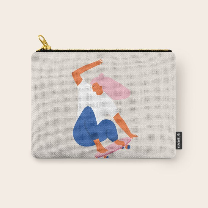 Skateboard girl Carry All Pouch Gallery Image 1
