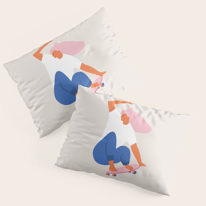 Skateboard girl Pillow Sham Gallery Image 3