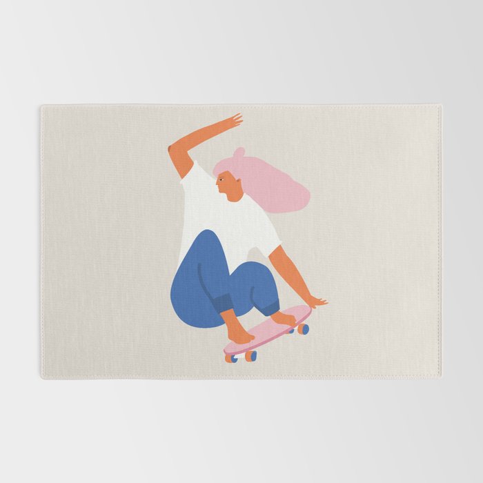 Skateboard girl Rug Gallery Image 2