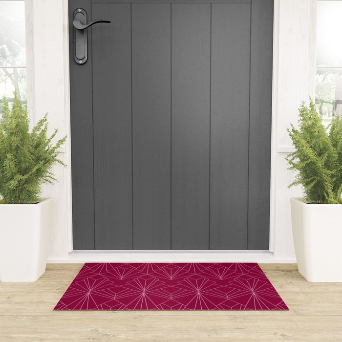 Art Deco in Raspberry Pink Welcome Mat Gallery Image 3