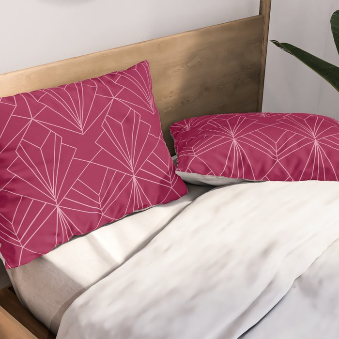 Art Deco in Raspberry Pink Pillow Sham Gallery Image 2