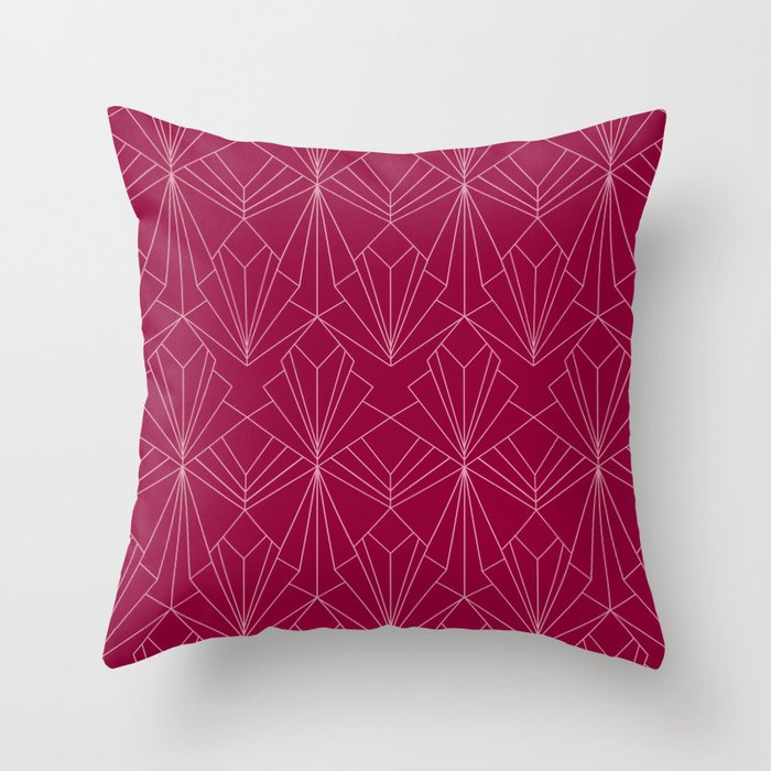 Art Deco in Raspberry Pink Throw Pillow Gallery Image 6