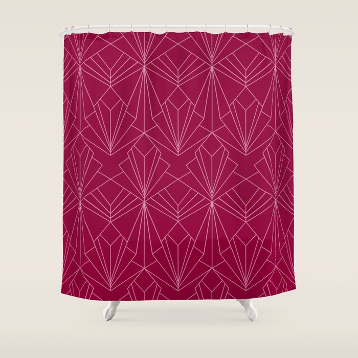 Art Deco in Raspberry Pink Shower Curtain Gallery Image 1