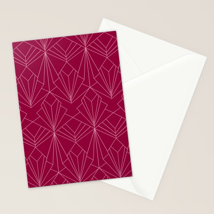 Art Deco in Raspberry Pink Stationery Card Gallery Image 2