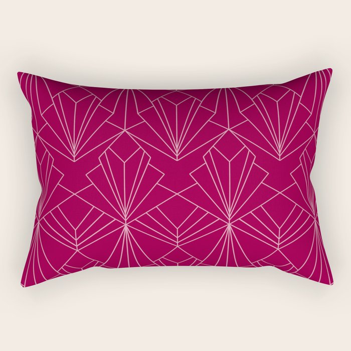 Art Deco in Raspberry Pink Rectangular Pillow