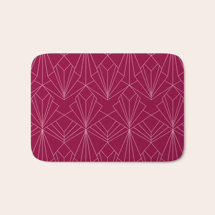 Art Deco in Raspberry Pink Bath Mat Gallery Image 1
