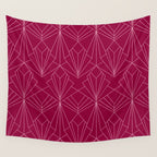 Art Deco in Raspberry Pink Wall Tapestry Gallery Image 4