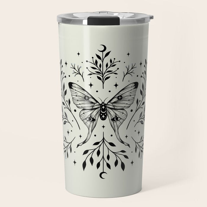 Mystical Luna Moth Travel Mug Gallery Image 1