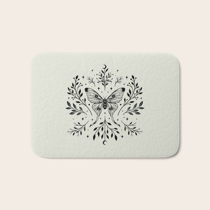 Mystical Luna Moth Bath Mat Gallery Image 1