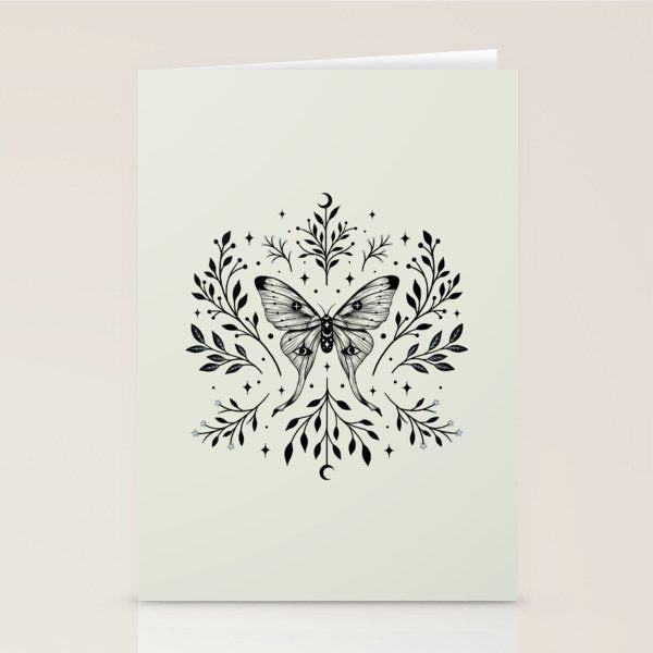Mystical Luna Moth Stationery Card Gallery Image 2