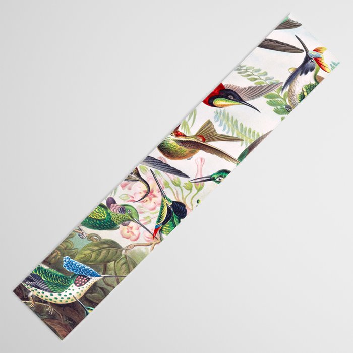 Beautiful colorful Hummingbirds from Art Forms of Nature (1904) landscape painting by Ernst Haeckel Table Runner Gallery Image 3