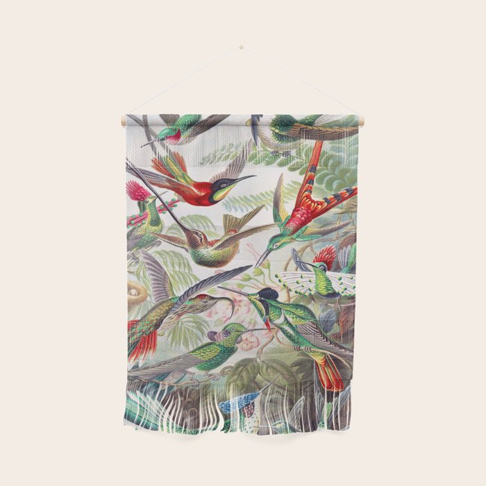 Beautiful colorful Hummingbirds from Art Forms of Nature (1904) landscape painting by Ernst Haeckel Wall Hanging Gallery Image 1