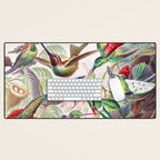 Beautiful colorful Hummingbirds from Art Forms of Nature (1904) landscape painting by Ernst Haeckel Desk Mat Gallery Image 1