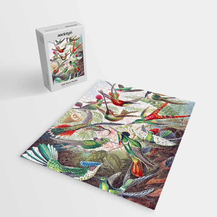 Beautiful colorful Hummingbirds from Art Forms of Nature (1904) landscape painting by Ernst Haeckel Jigsaw Puzzle Gallery Image 2