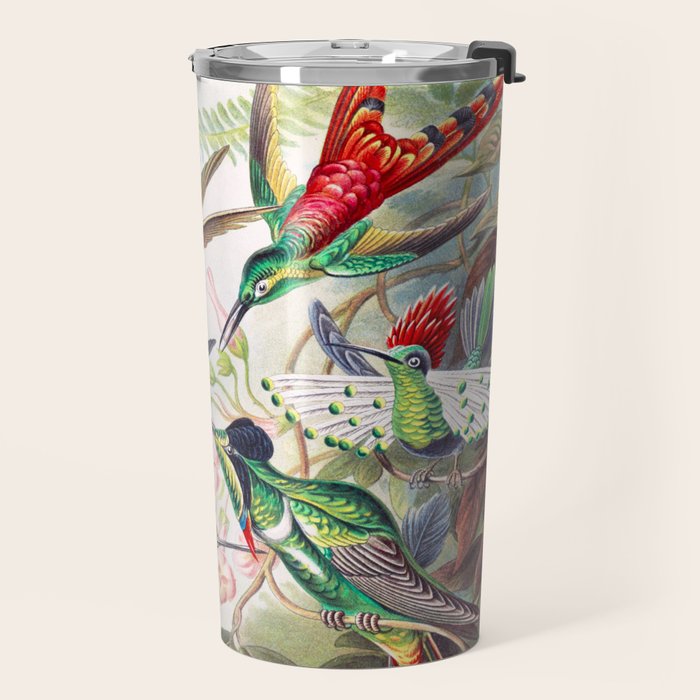 Beautiful colorful Hummingbirds from Art Forms of Nature (1904) landscape painting by Ernst Haeckel Travel Mug Gallery Image 2