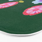 Folky Flowers in Bloom in Green & Pink Bath Mat Gallery Image 3