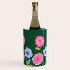 Folky Flowers in Bloom in Green & Pink Wine Chiller Gallery Image 3