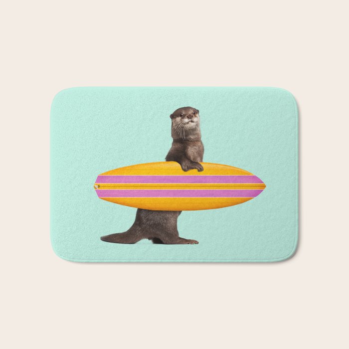 SURFING OTTER Bath Mat Gallery Image 1