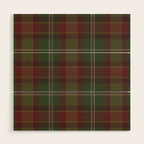 Burgundy Green Classic Plaid Wood Wall Art Gallery Image 1