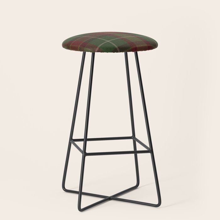 Burgundy Green Classic Plaid Stool Gallery Image 1
