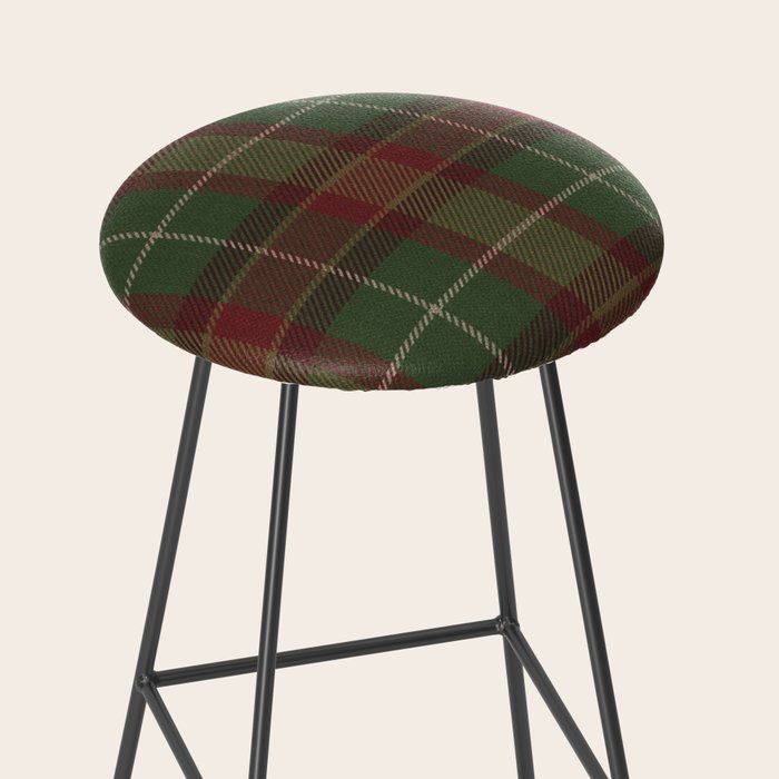Burgundy Green Classic Plaid Stool Gallery Image 2