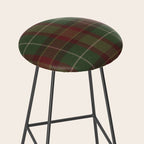 Burgundy Green Classic Plaid Stool Gallery Image 2