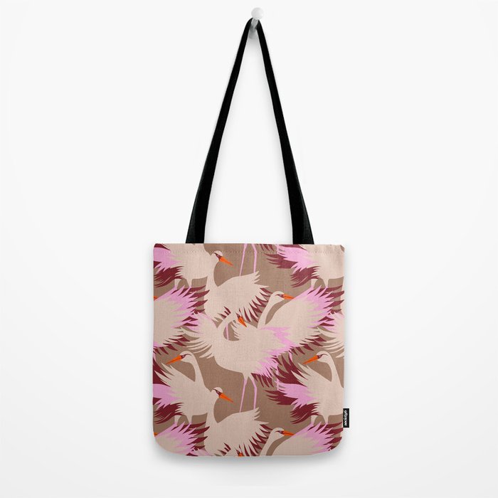 FARM FOLK SWAN Inspired by PANTONE 17 1230 Mocha Mousse Tote Bag Gallery Image 2