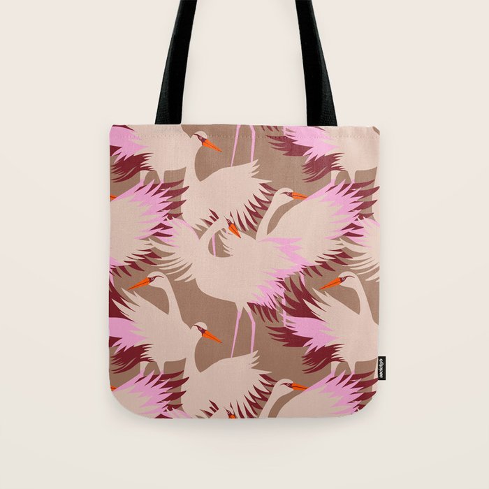 FARM FOLK SWAN Inspired by PANTONE 17 1230 Mocha Mousse Tote Bag Gallery Image 1